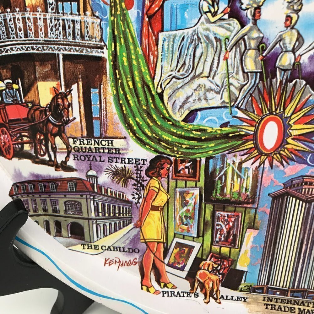 Ken Haag Tin Tray Vintage Medium New Orleans The Big Easy Jazz Keepsake Souvenir - Picture 3 of 11